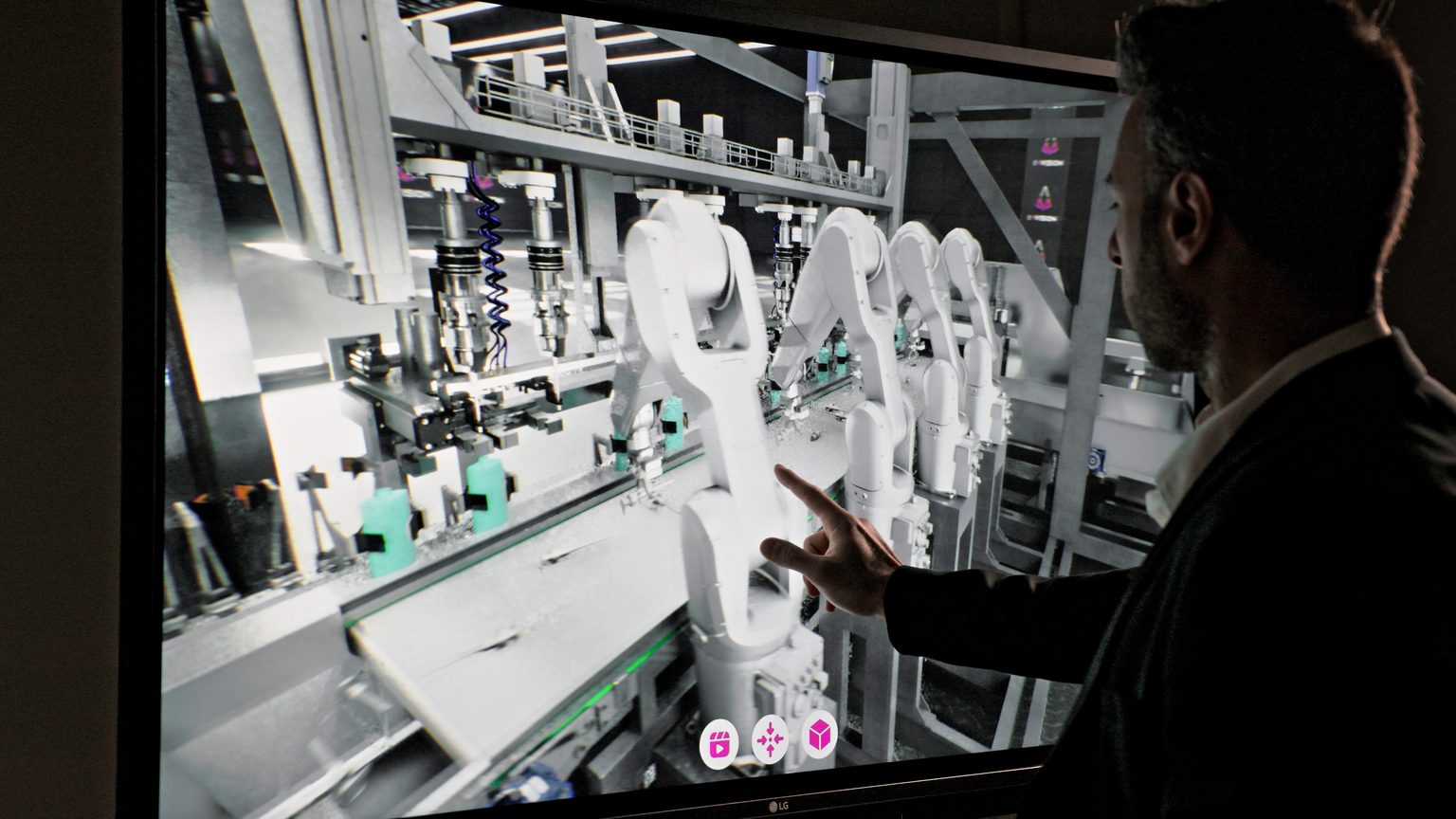 Interacting with machine components on screen