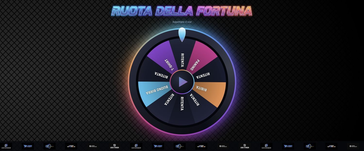 The wheel of fortune on the event ledwall