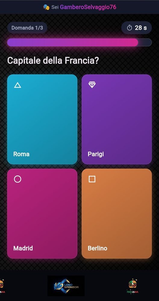 Timed quiz on the player phone